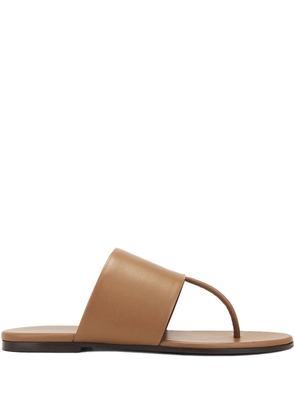 The Row leather thong sandals - Brown