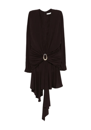 Christopher Esber stone-detail draped mini dress - Brown