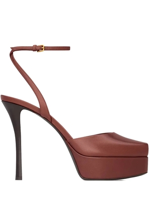Saint Laurent 85mm La Scandale platform sandals - Brown