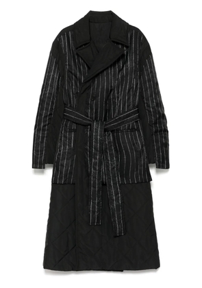 Jean Paul Gaultier striped padded coat - Black