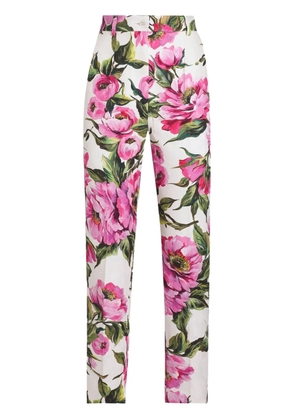 Dolce & Gabbana floral-print trousers - White