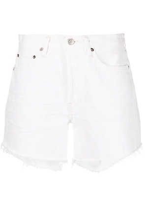 AGOLDE Parker high-waisted denim shorts - White
