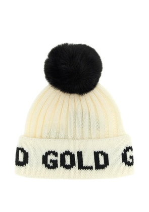 Goldbergh ribbed beanie hat - White