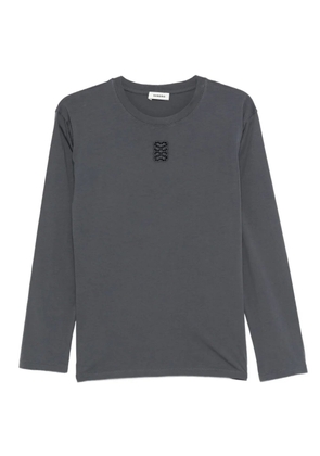 SANDRO embroidered long-sleeve T-shirt - Grey