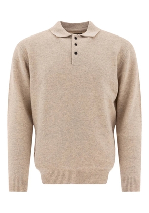 BEAMS PLUS wool polo shirt - Neutrals