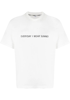 Sunnei slogan-print cotton T-shirt - White