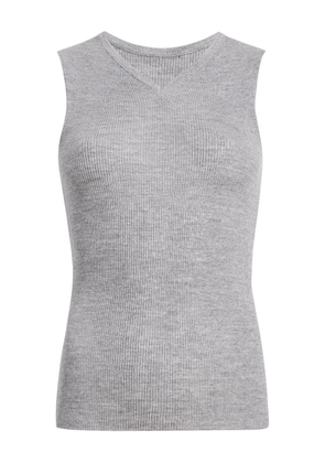 KHAITE Renato ribbed top - Grey