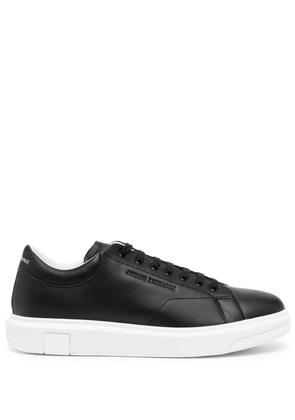 Armani Exchange leather low-top sneakers - Black