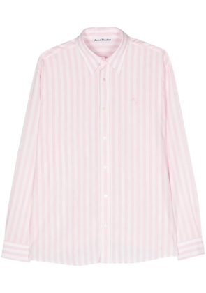 Acne Studios logo-embroidered striped shirt - Pink