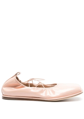 Simone Rocha heart-toe patent leather ballerina shoes - Pink