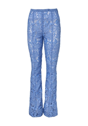 Carolina Herrera floral-lace trousers - Blue