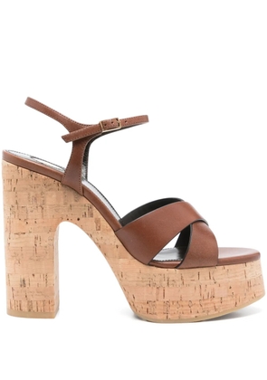 Saint Laurent 125mm Bianca sandals - Brown