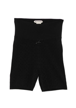JW Anderson cable-knit high-waisted shorts - Black