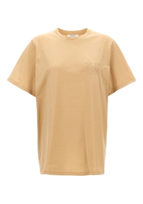 Max Mara logo-embroidered crew-neck T-shirt - Neutrals