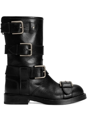 Dolce & Gabbana multiple-buckle leather boots - Black