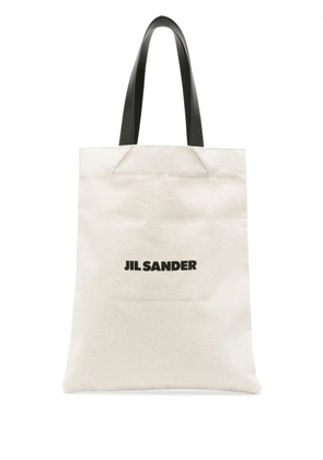 Jil Sander logo-print canvas tote bag - Neutrals