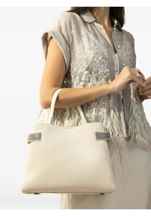 Brunello Cucinelli medium embellished-detail tote bag - Neutrals