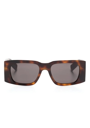 Saint Laurent Eyewear tortoiseshell rectangle-frame sunglasses - Brown
