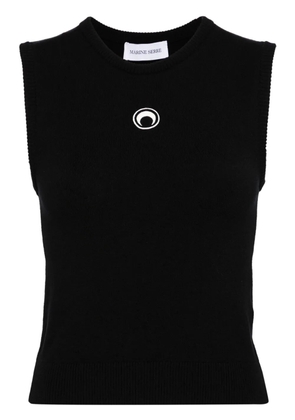Marine Serre Crescent Moon knitted tank top - Black
