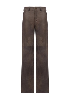 Salvatore Santoro panelled leather trousers - Brown