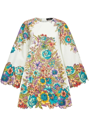ETRO floral-print cotton minidress - White