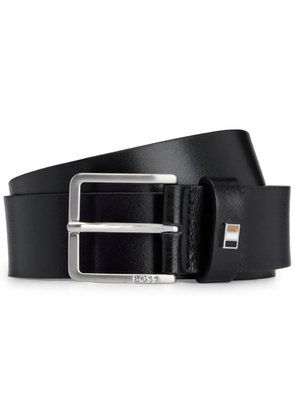 BOSS logo-plaque leather belt - Black