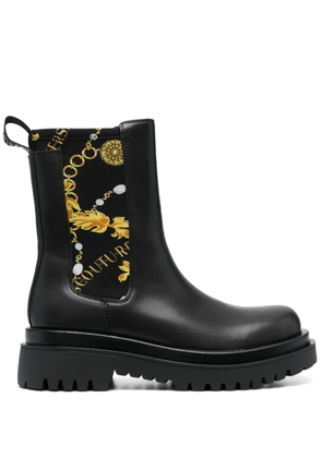 Versace Jeans Couture Baroque-print ankle boots - Black