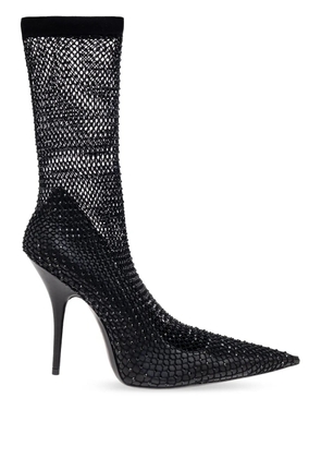 Balenciaga 110mm Avenue fishnet booties - Black