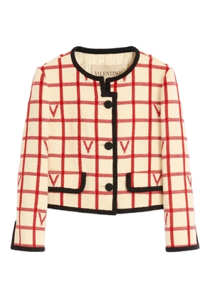 Valentino Garavani grid pattern embellished jacket - Neutrals