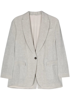 Brunello Cucinelli intertwined linen-blend blazer - Grey