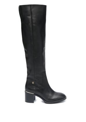 Tommy Hilfiger logo-plaque knee-high boots - Black