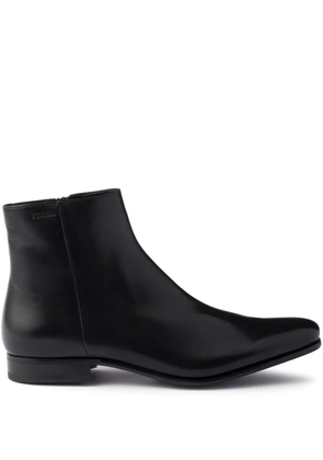 Prada 44mm debossed-logo zip boots - Black