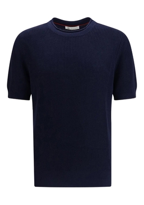 Brunello Cucinelli ribbed short-sleeve T-shirt - Blue