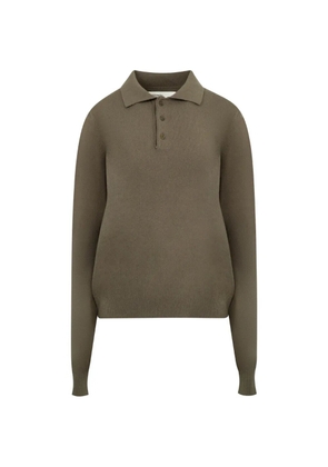 extreme cashmere button-fastening polo shirt - Green