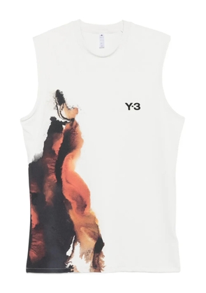 Y-3 abstract-print sleeveless top - Grey