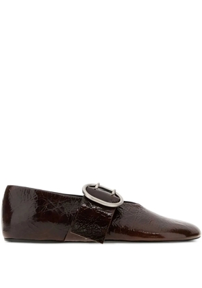 Jil Sander buckle-detail leather ballerina flats - Brown