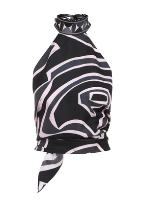 PUCCI abstract-print halterneck top - Black
