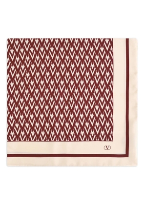Valentino Garavani geometric-pattern silk scarf - Neutrals