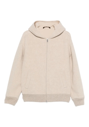 Fedeli hooded zip-front jacket - Neutrals