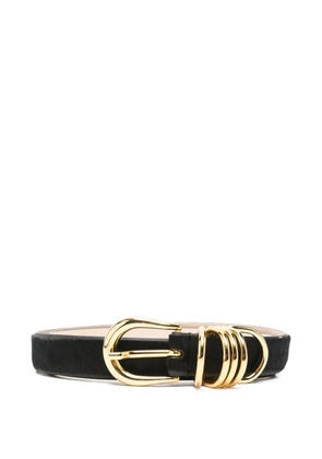 Déhanche Hollyhock ring buckle belt - Black
