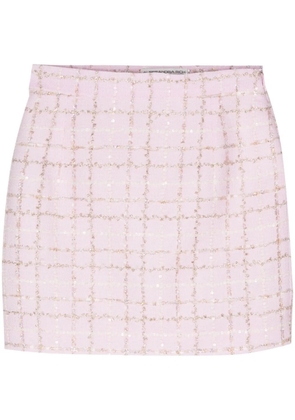 Alessandra Rich sequin-embellished tweed mini skirt - Pink