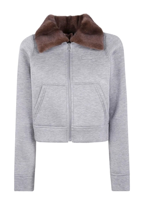 Nº21 fur collar zip jacket - Grey