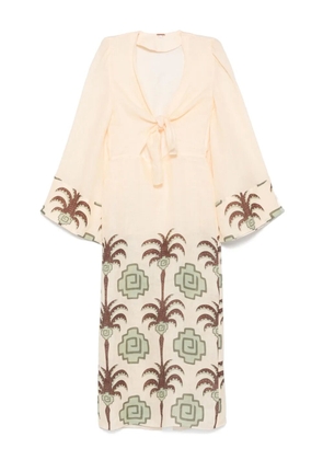 Johanna Ortiz Sailing Flags midi dress - Neutrals