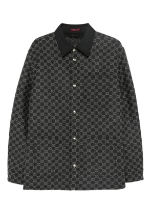 Gucci monogram-pattern buttoned jacket - Black