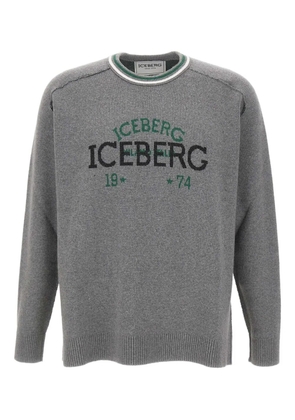 Iceberg logo-embroidered raglan-sleeve sweater - Grey