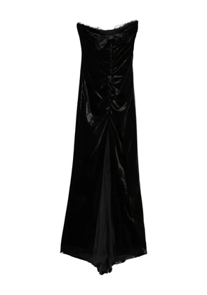 Alessandra Rich bow-detail velvet gown - Black