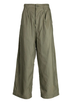 Comme des Garçons Homme pleated cotton cropped trousers - Green