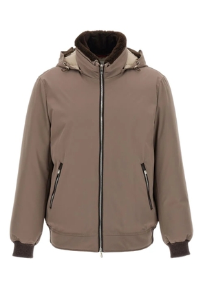 Brunello Cucinelli detachable-hood quilted padded jacket - Grey