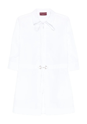 Gucci Horsebit-detail poplin dress - White
