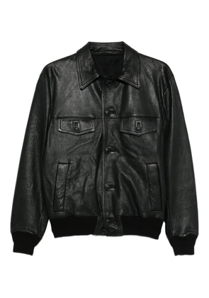 Salvatore Santoro collared leather jacket - Black